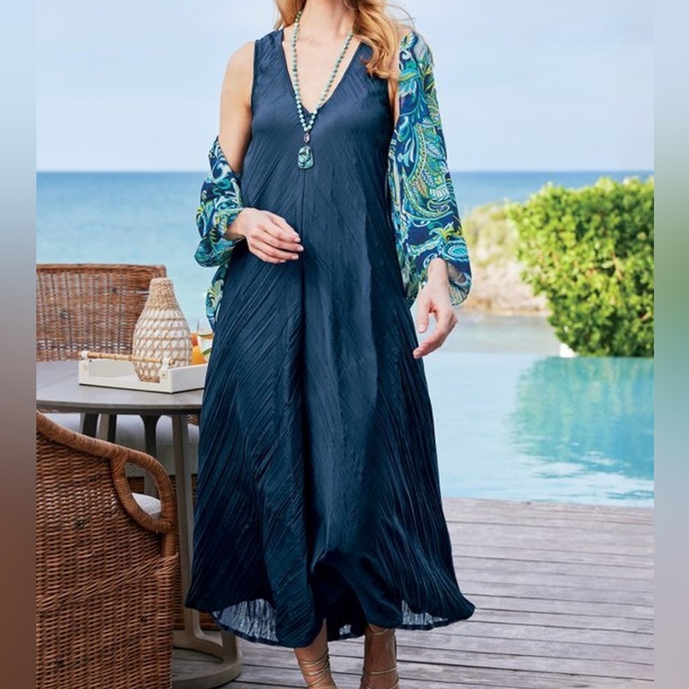 NWT Soft Surroundings Deep Blue Dress S